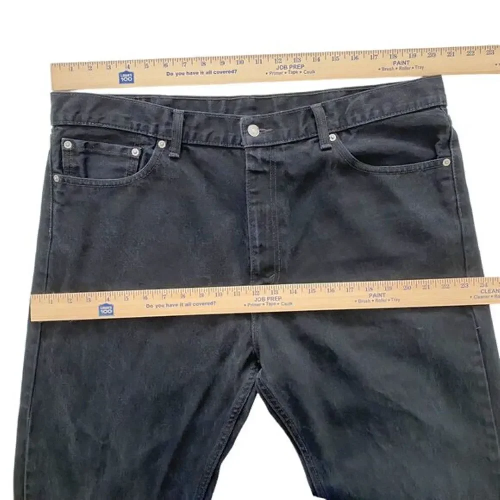 Levi's‎ 505 Jeans Mens Size W40 L 34 Black Straight Relaxed Fit 32